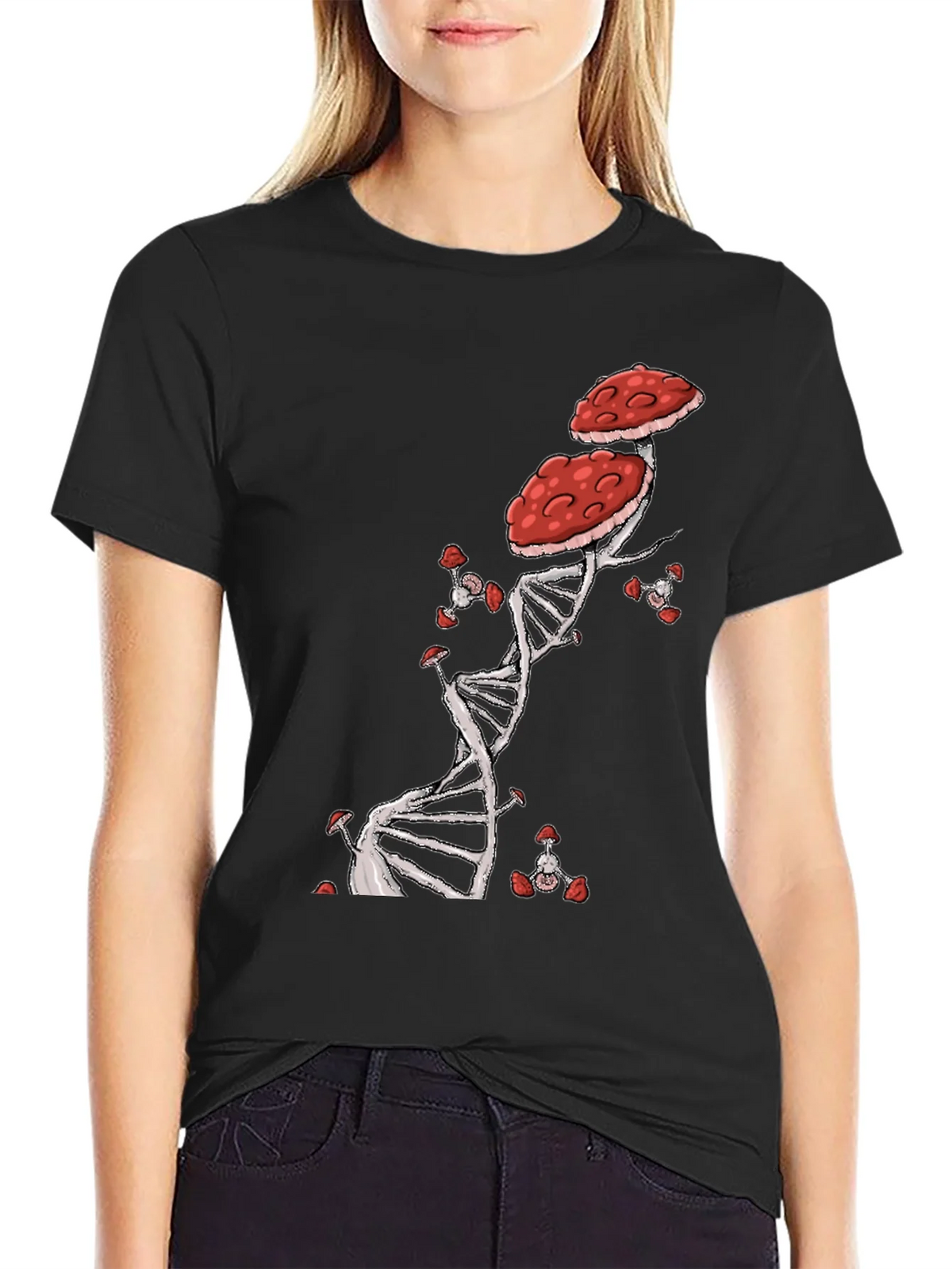 Mushroom DNA T-Shirt - Nature & Science Fusion product image 2