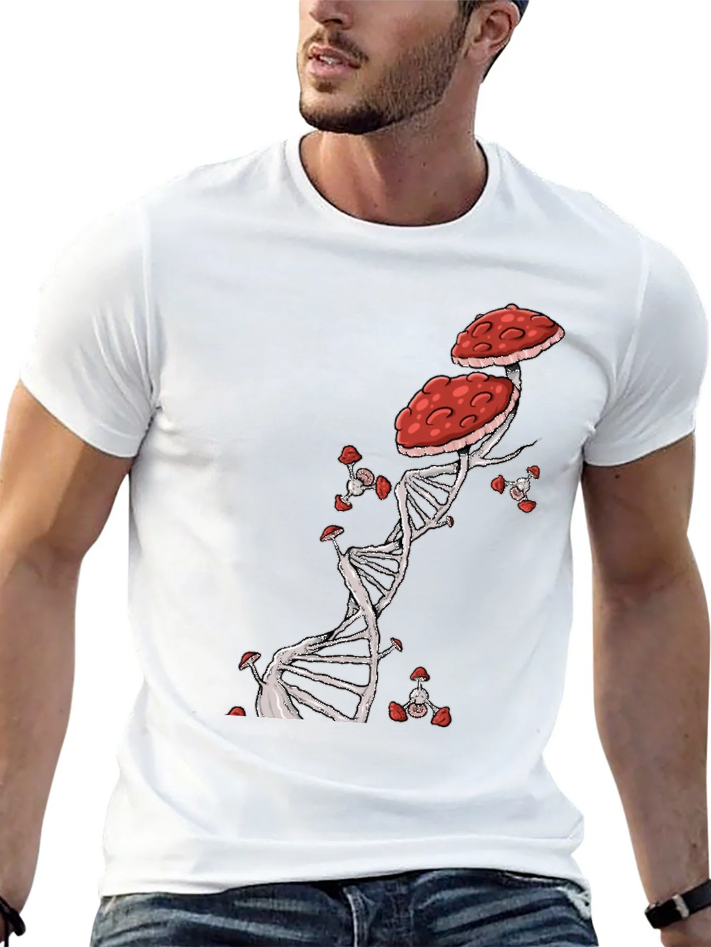 Mushroom DNA T-Shirt - Nature & Science Fusion product image 12