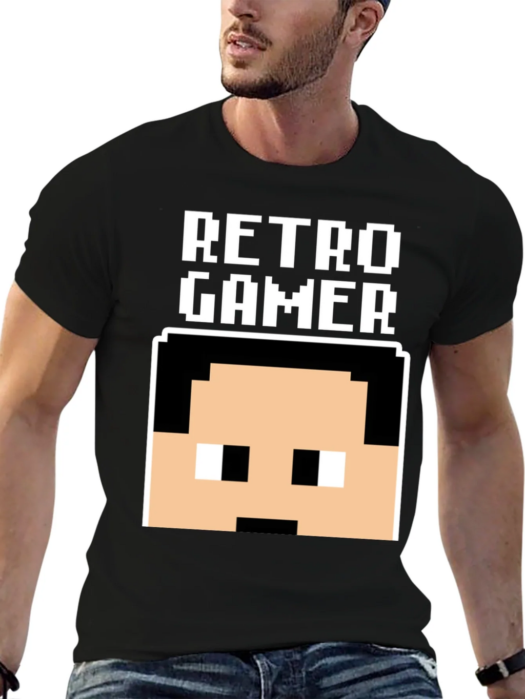 Retro Gamer Pixel Art Black T-Shirt product image 6