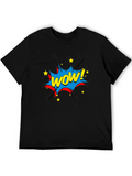WOW! Comic Style Graphic Black T-Shirt product image 1