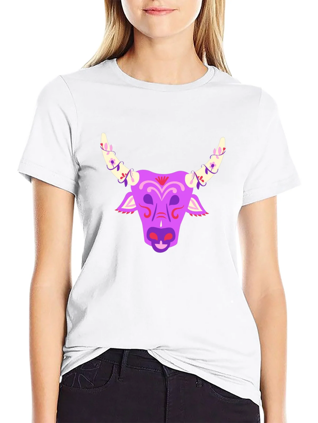 Bull Head Graphic Tee - Black Short Sleeve Shirt product image 8