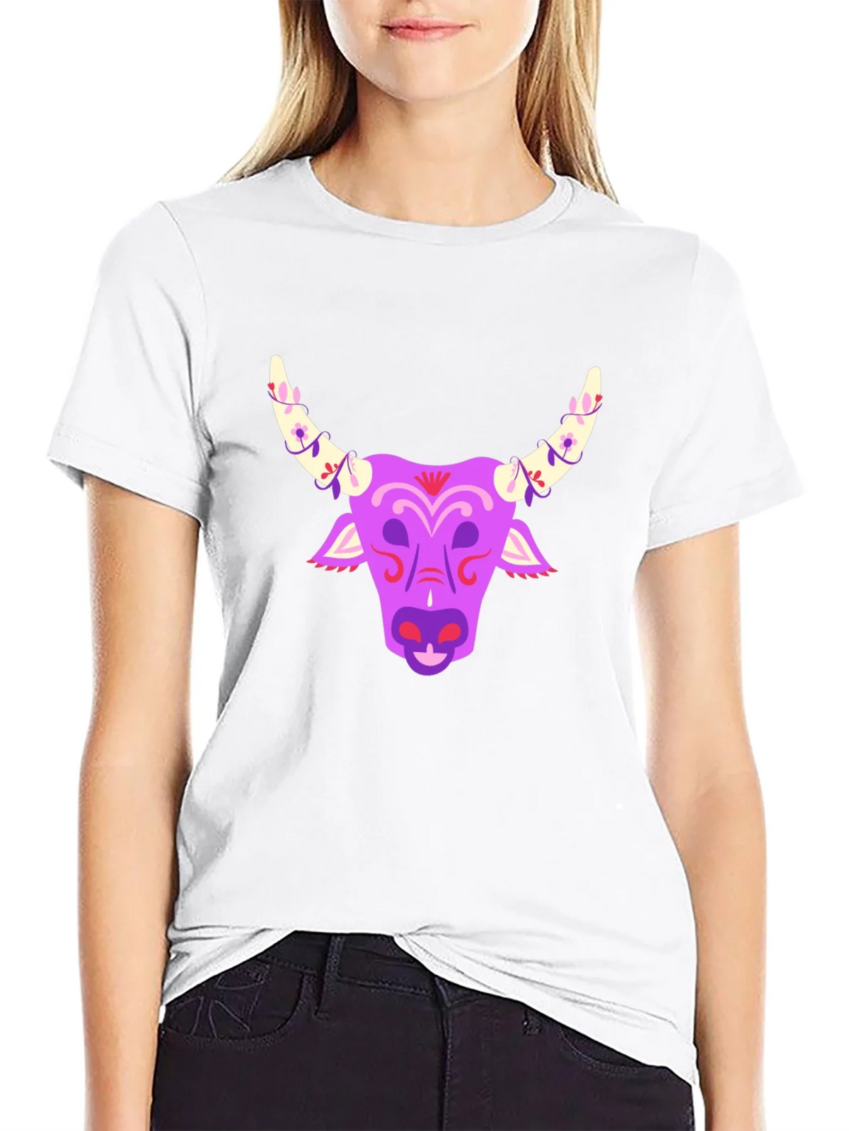Bull Head Graphic Tee - Black Short Sleeve Shirt product image 8