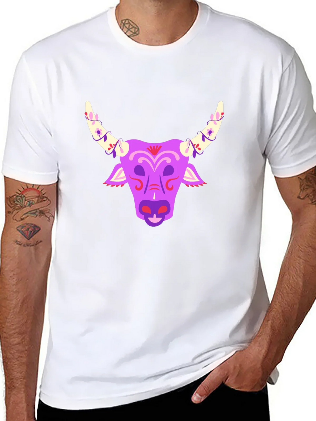 Bull Head Graphic Tee - Black Short Sleeve Shirt product image 7
