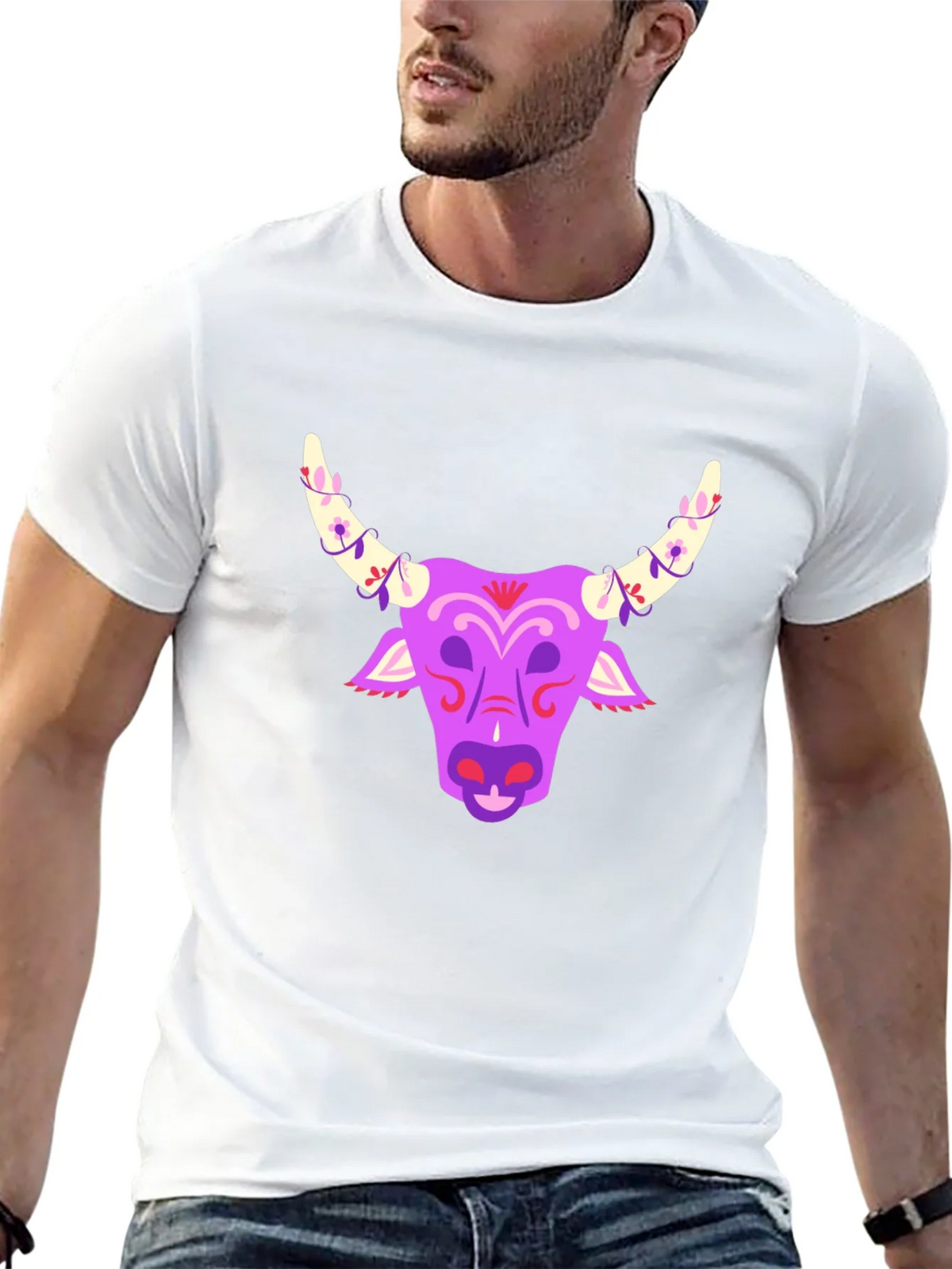 Bull Head Graphic Tee - Black Short Sleeve Shirt product image 12