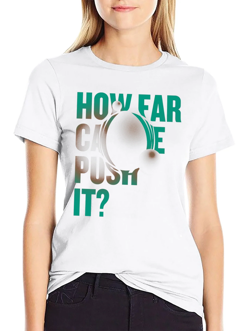 How Far Can We Push It? Black Graphic T-Shirt product image 8