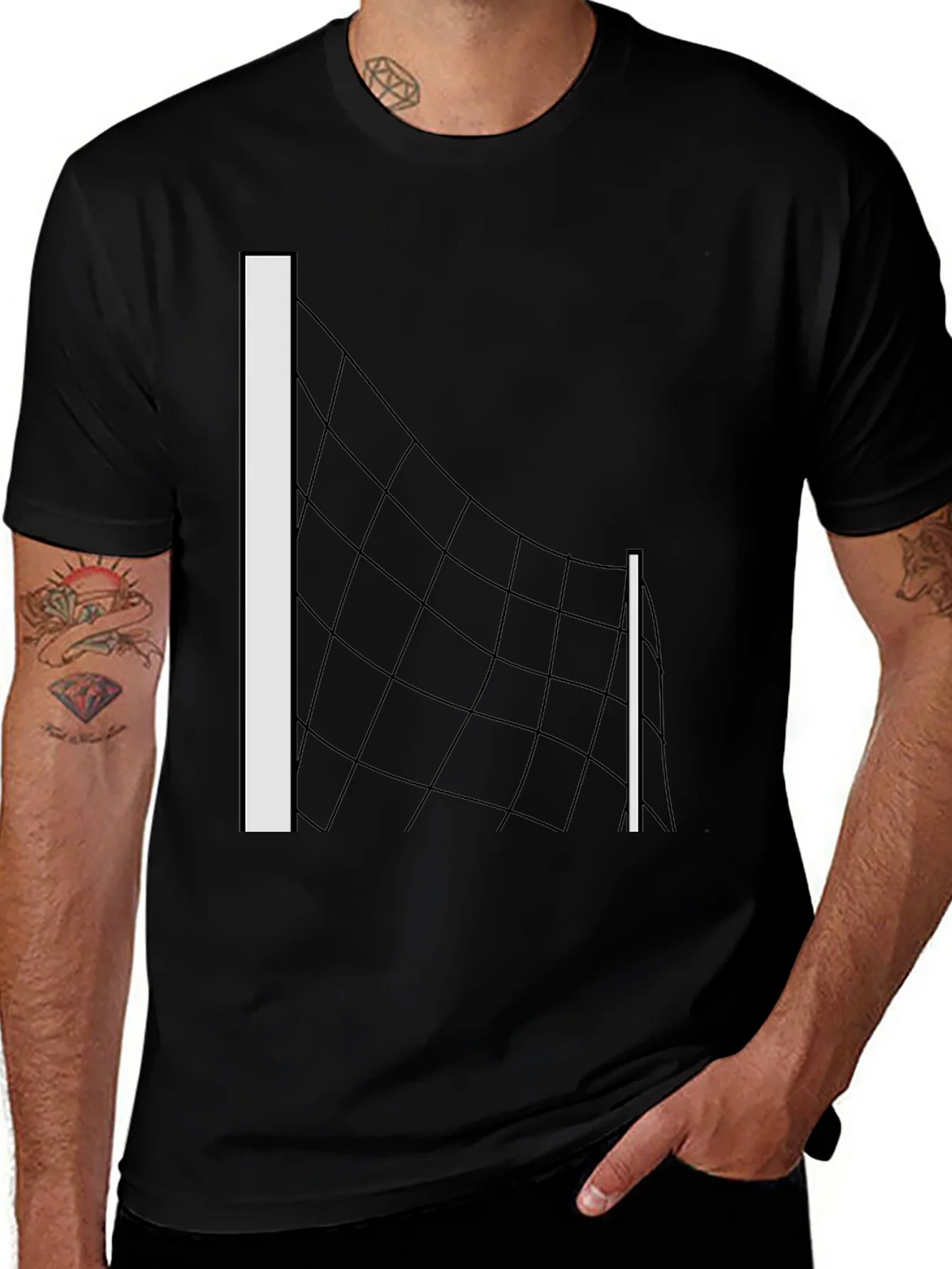 Volleyball Net Graphic Tee - Black T-Shirt product image 1