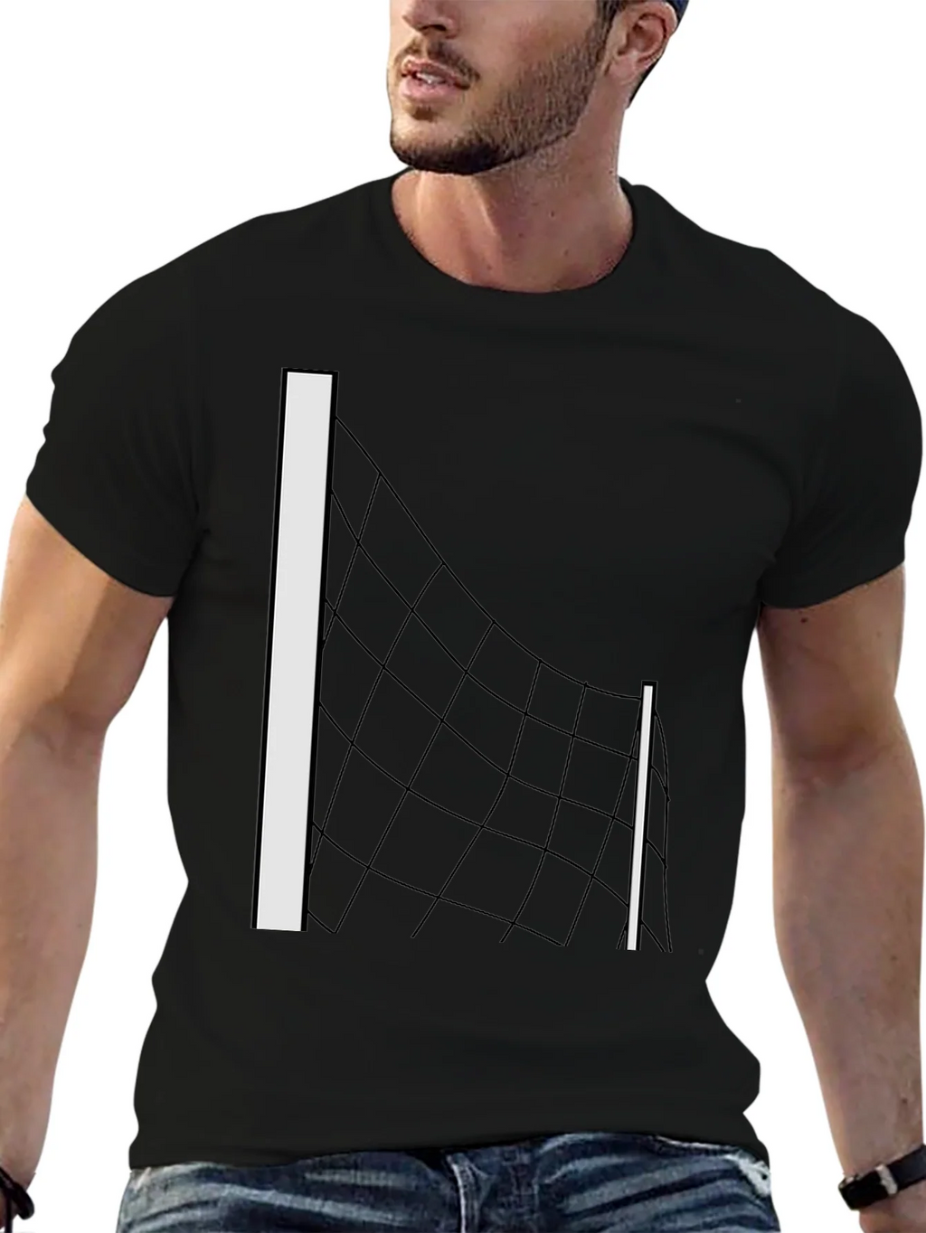 Volleyball Net Graphic Tee - Black T-Shirt product image 6