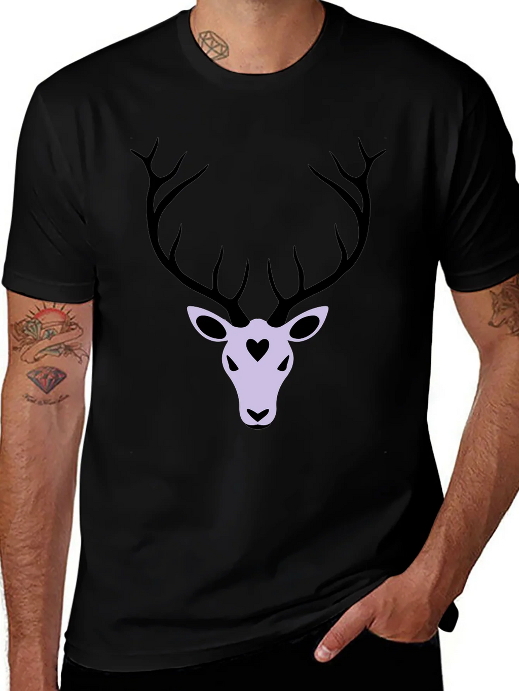 Deer Heart Graphic T-Shirt - Black product image 1