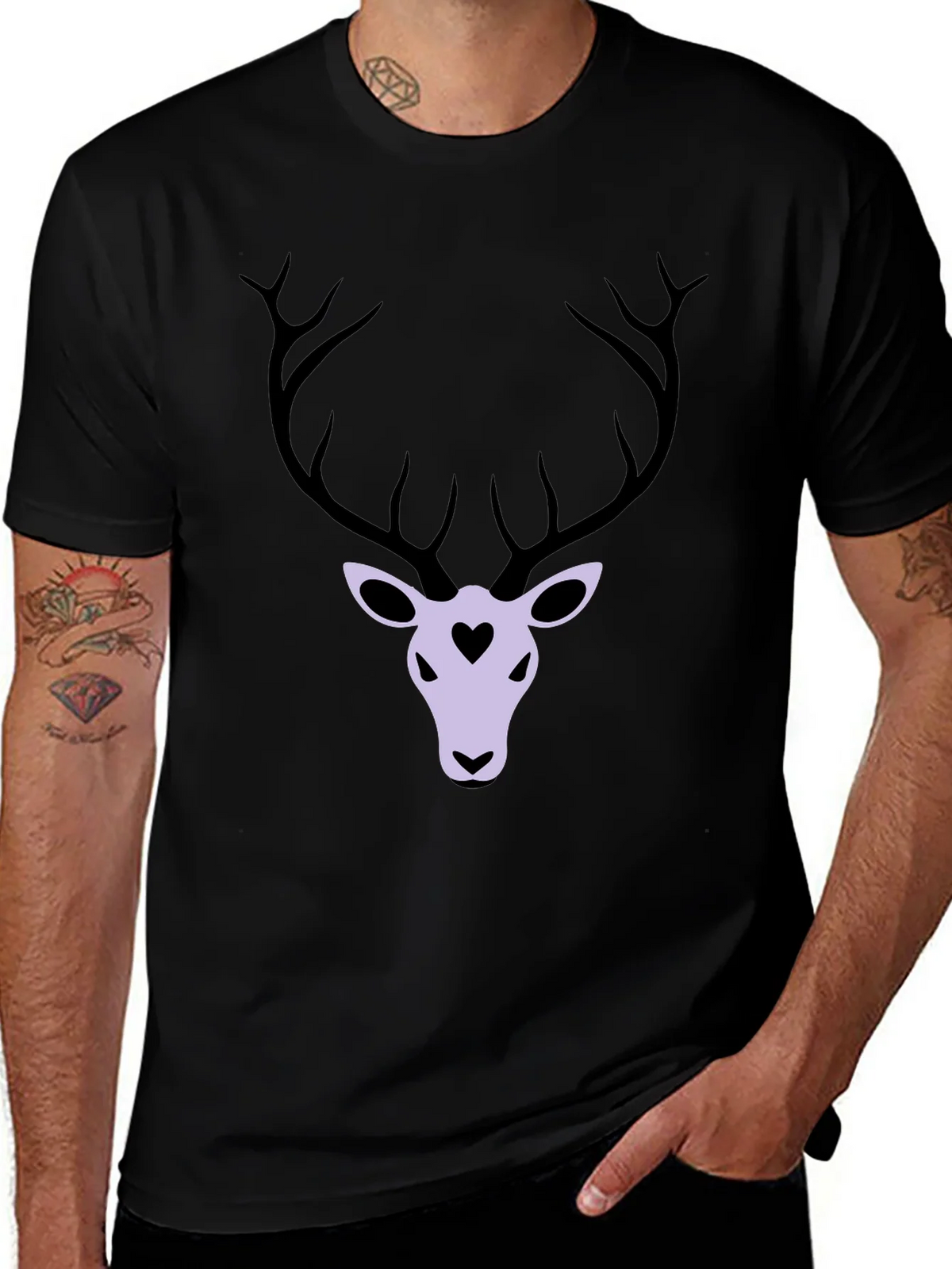 Deer Heart Graphic T-Shirt - Black product image 1