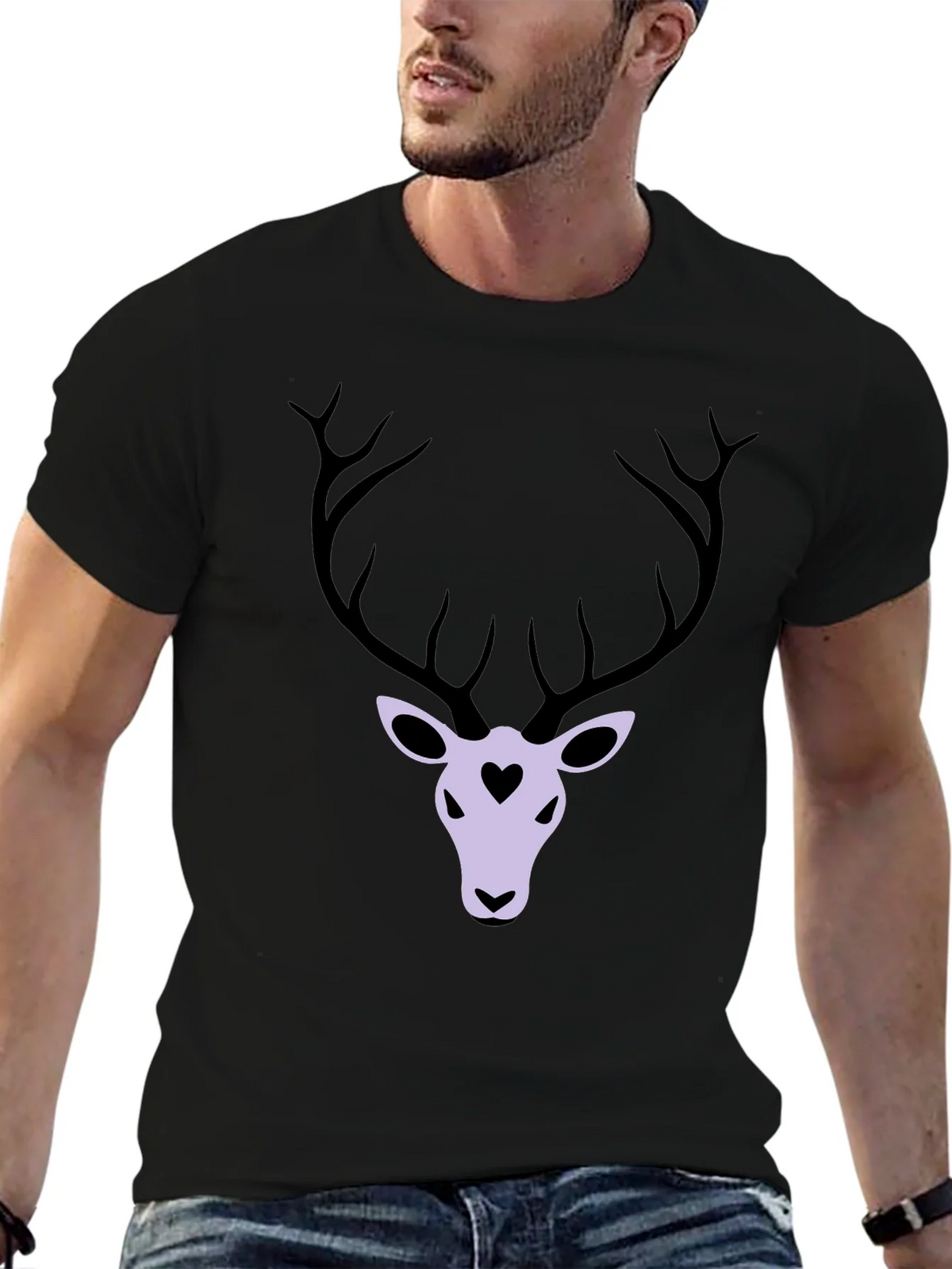 Deer Heart Graphic T-Shirt - Black product image 6
