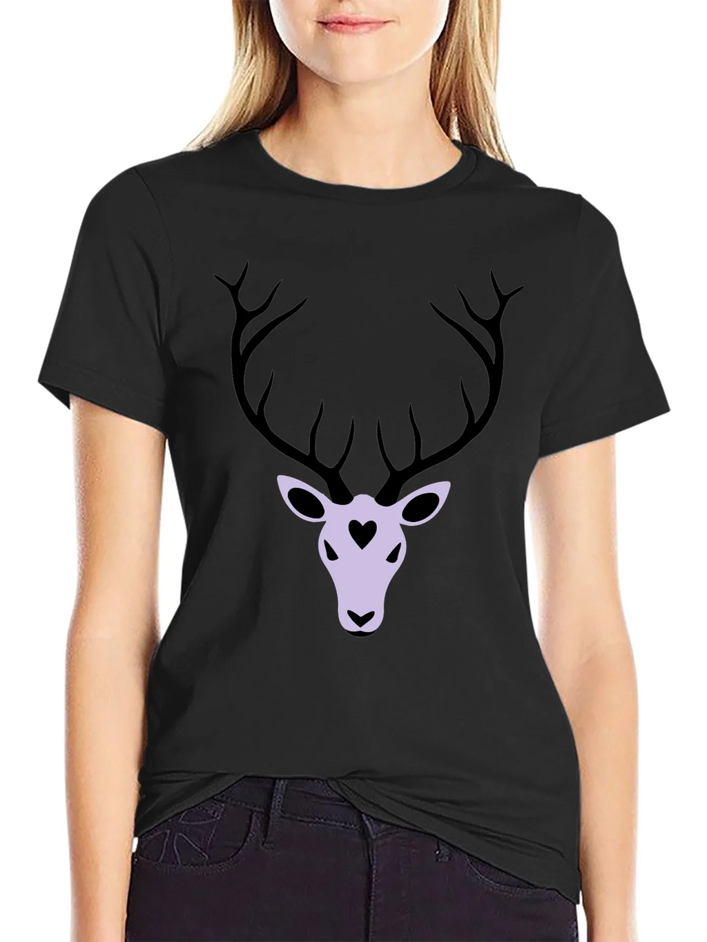 Deer Heart Graphic T-Shirt - Black product image 2