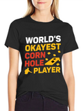Worlds Okayest Corn Hole Player Graphic Tee product image 1