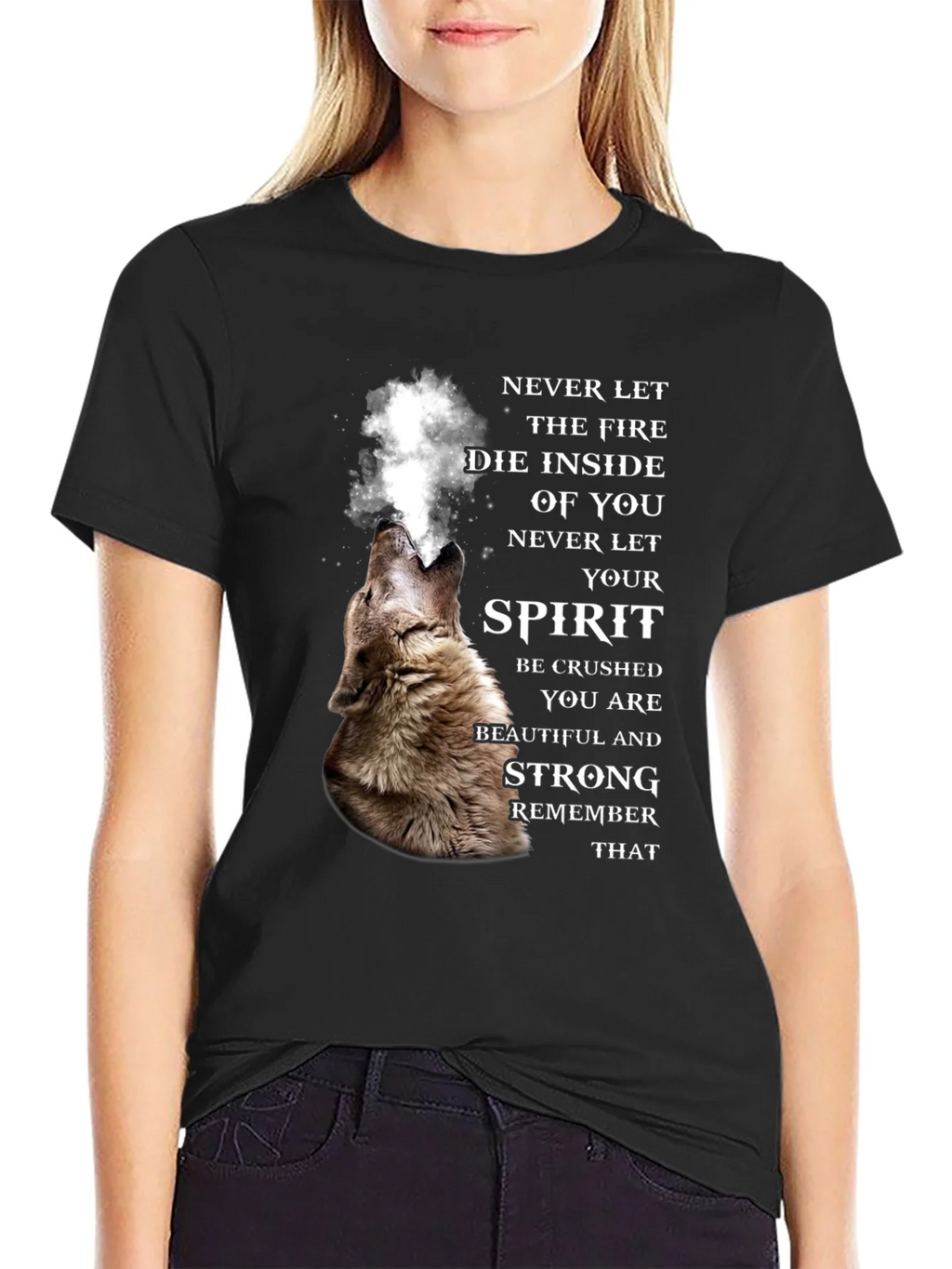 Wolf Spirit Graphic Tee - Never Let Your Fire Die product image 2