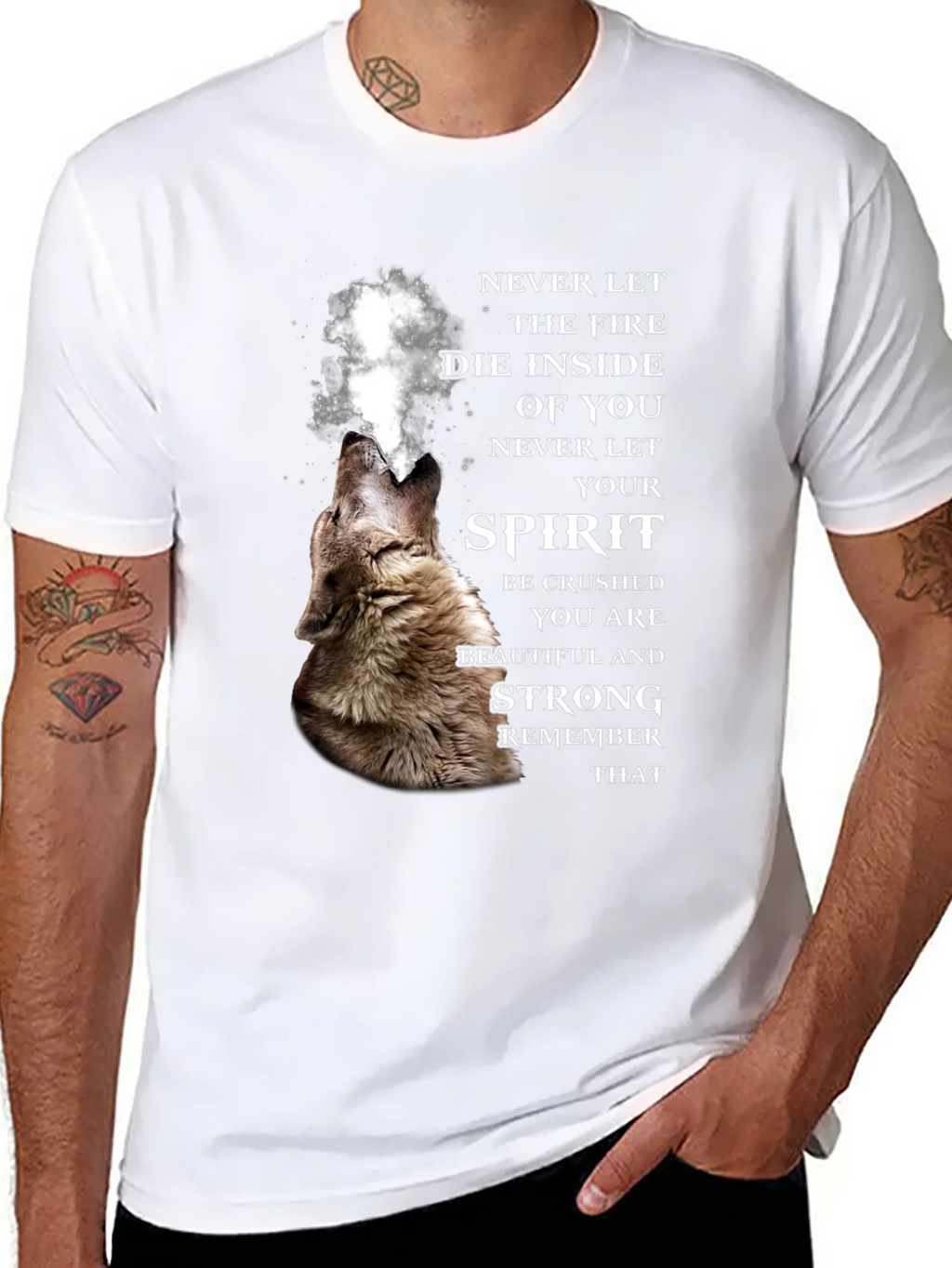 Wolf Spirit Graphic Tee - Never Let Your Fire Die product image 7