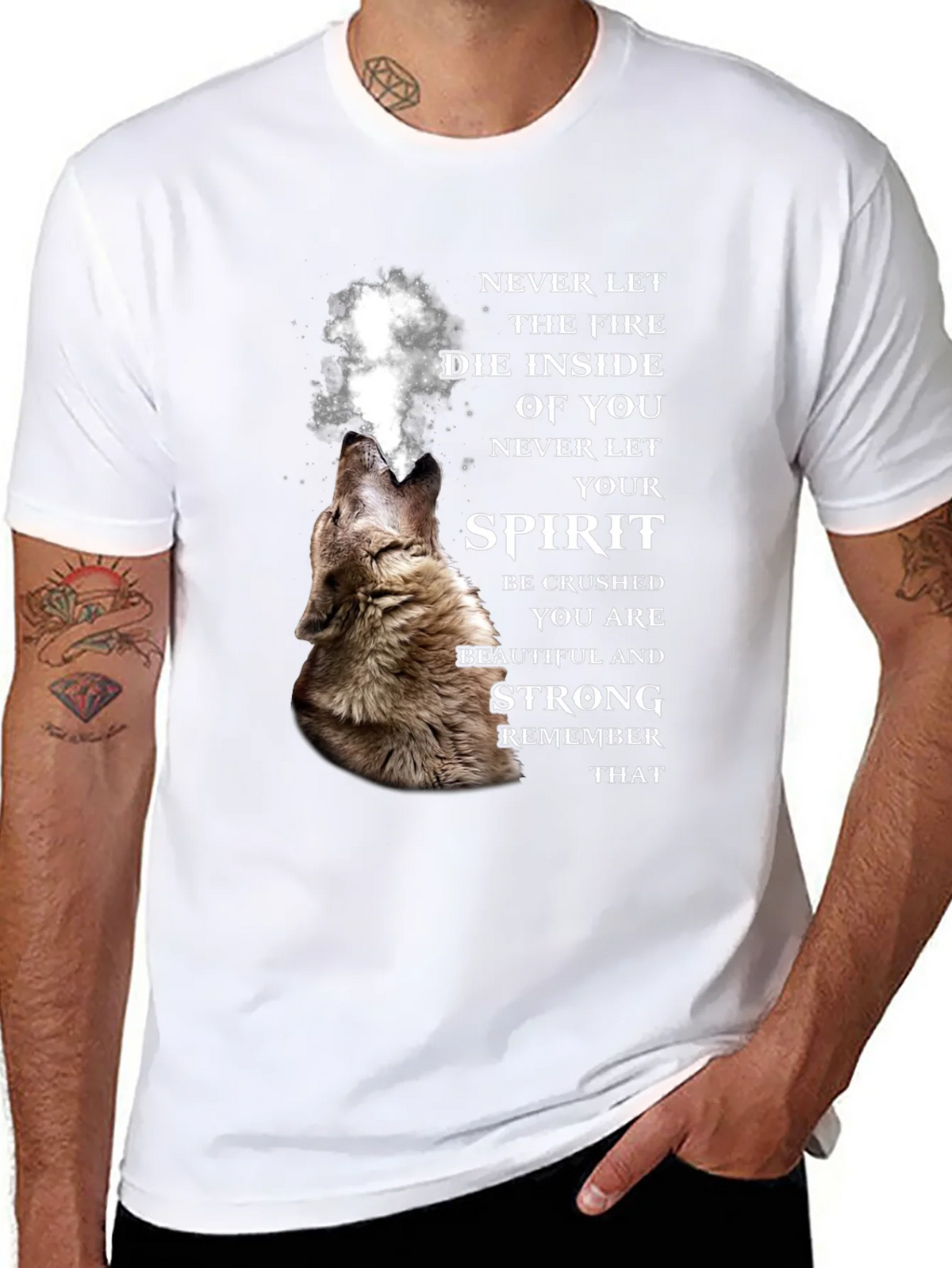 Wolf Spirit Graphic Tee - Never Let Your Fire Die product image 7