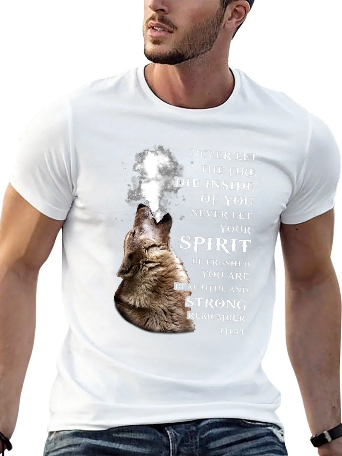 Wolf Spirit Graphic Tee - Never Let Your Fire Die product image 12
