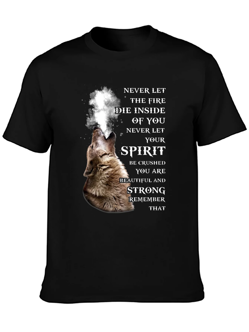 Wolf Spirit Graphic Tee - Never Let Your Fire Die product image 3