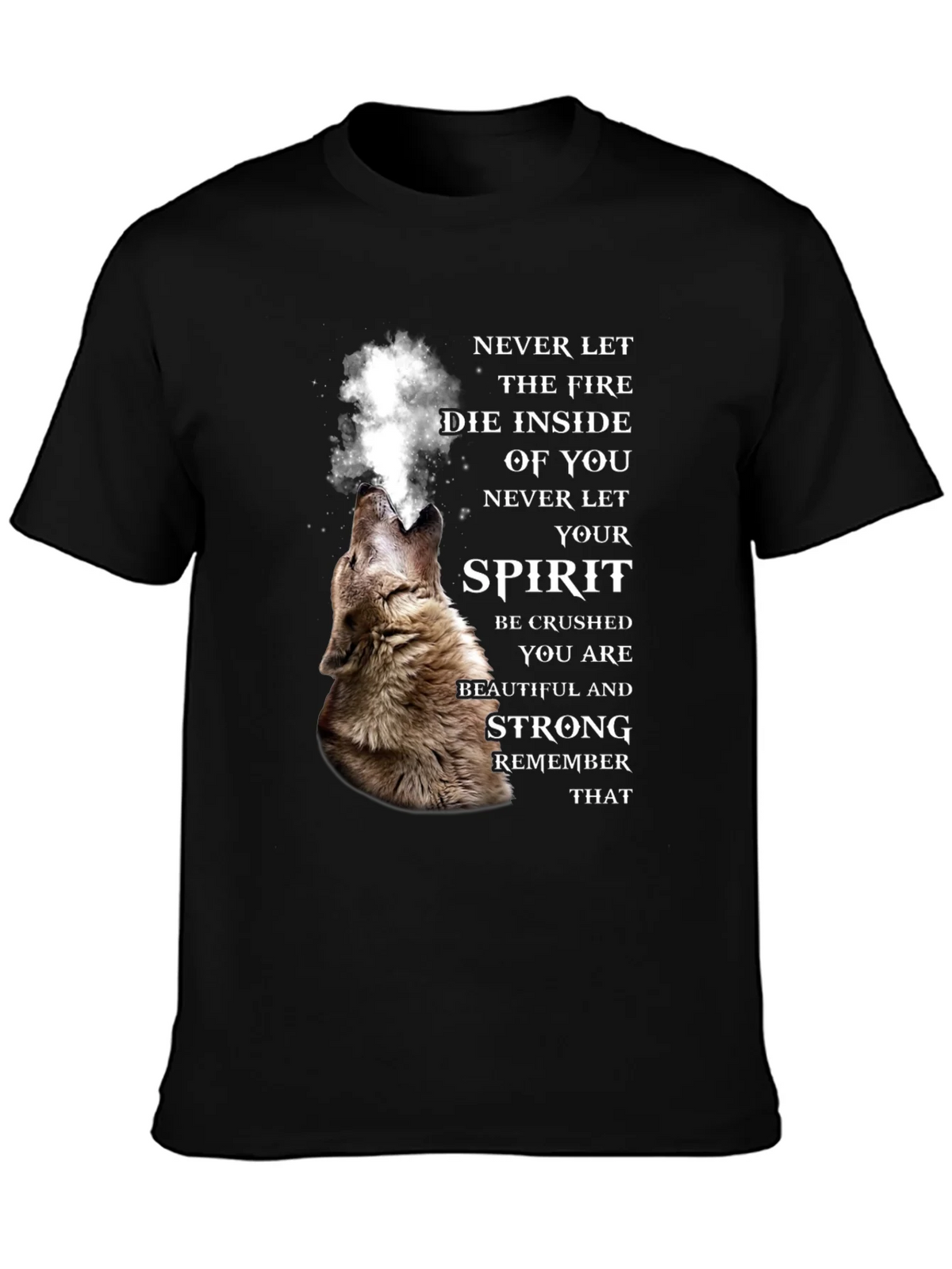 Wolf Spirit Graphic Tee - Never Let Your Fire Die product image 3