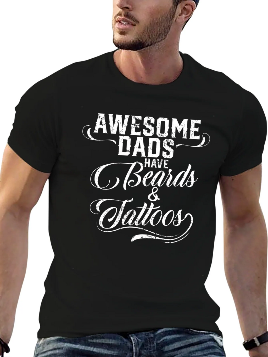 Awesome Dads Beards & Tattoos Graphic T-Shirt product image 6
