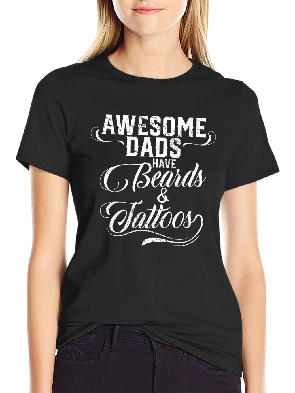 Awesome Dads Beards & Tattoos Graphic T-Shirt product image 2