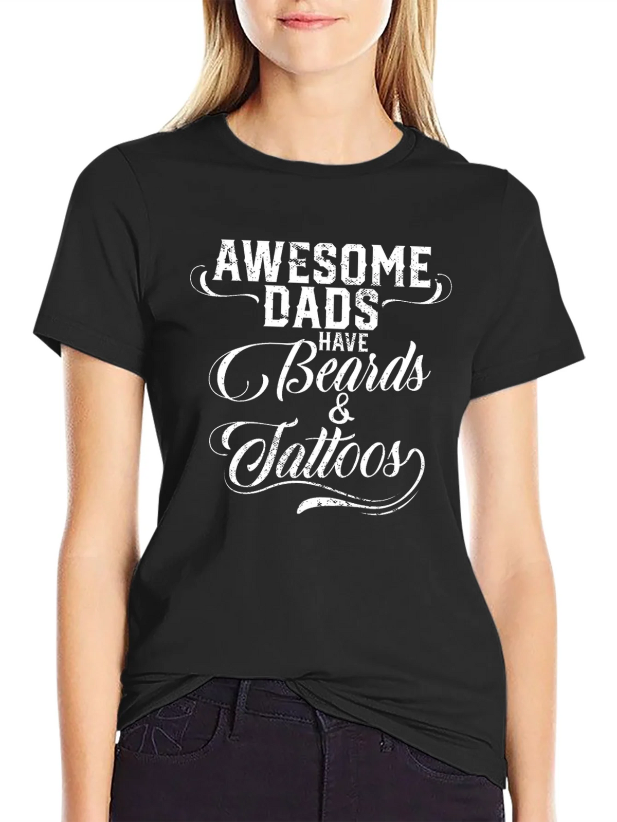 Awesome Dads Beards & Tattoos Graphic T-Shirt product image 2