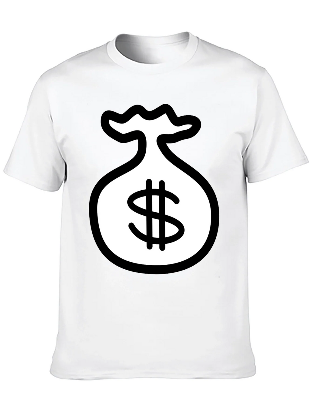Black T-Shirt with Money Bag Graphic