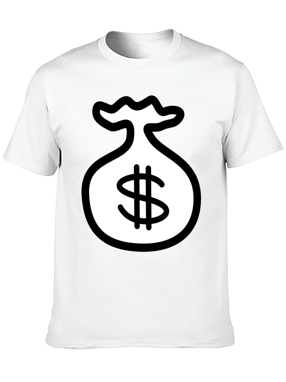 Black T-Shirt with Money Bag Graphic
