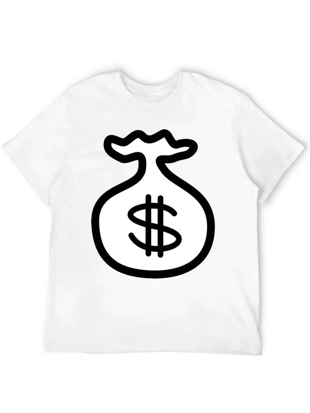 Black T-Shirt with Money Bag Graphic