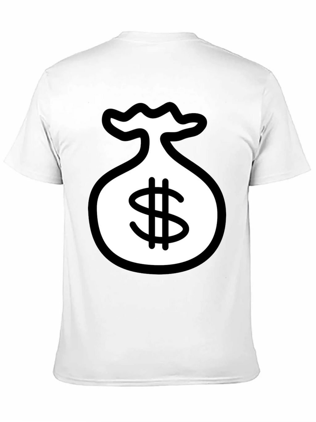 Black T-Shirt with Money Bag Graphic