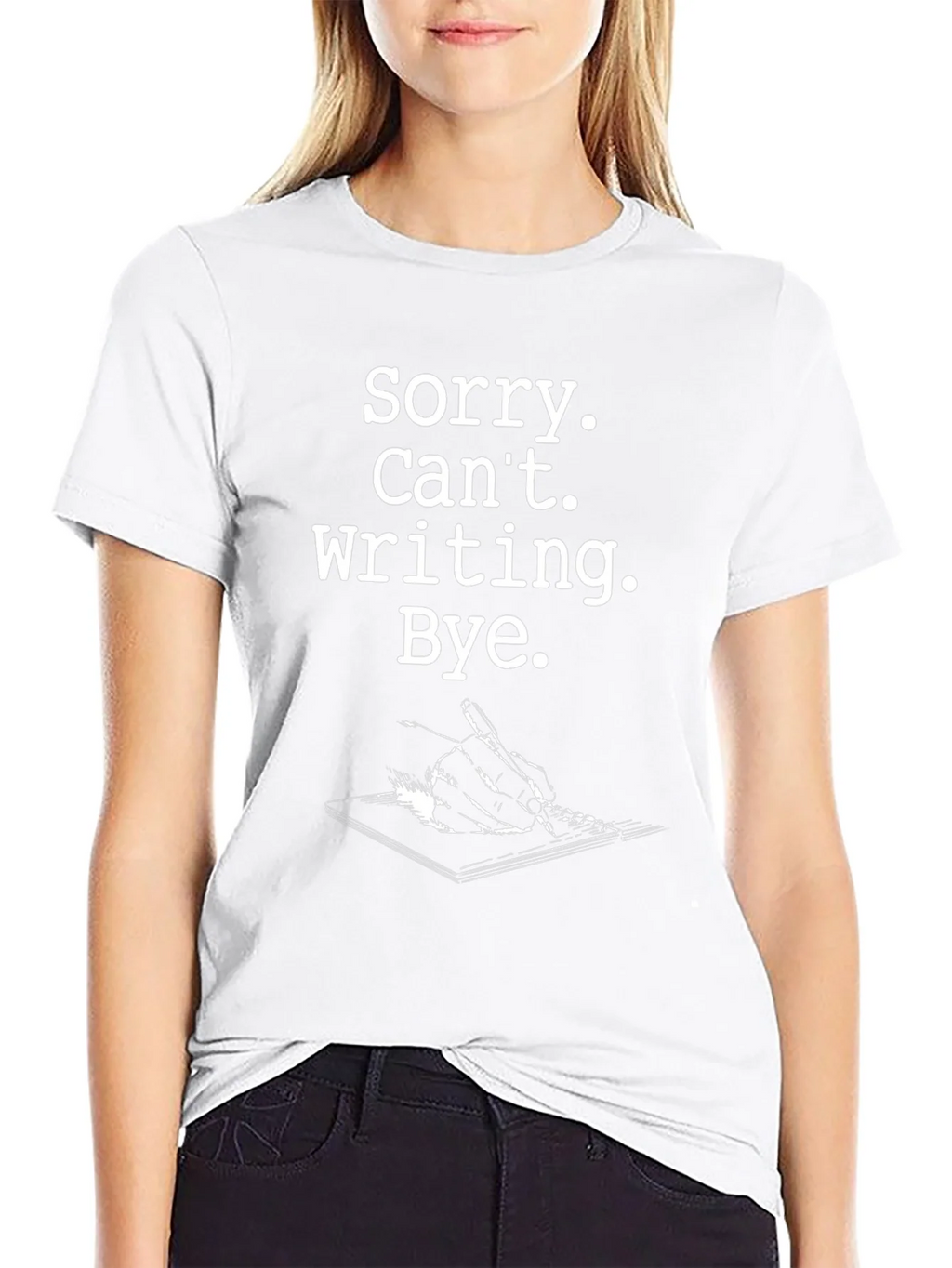 Sorry Cant Writing Black Graphic Tee product image 8
