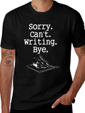Sorry Cant Writing Black Graphic Tee product image 1