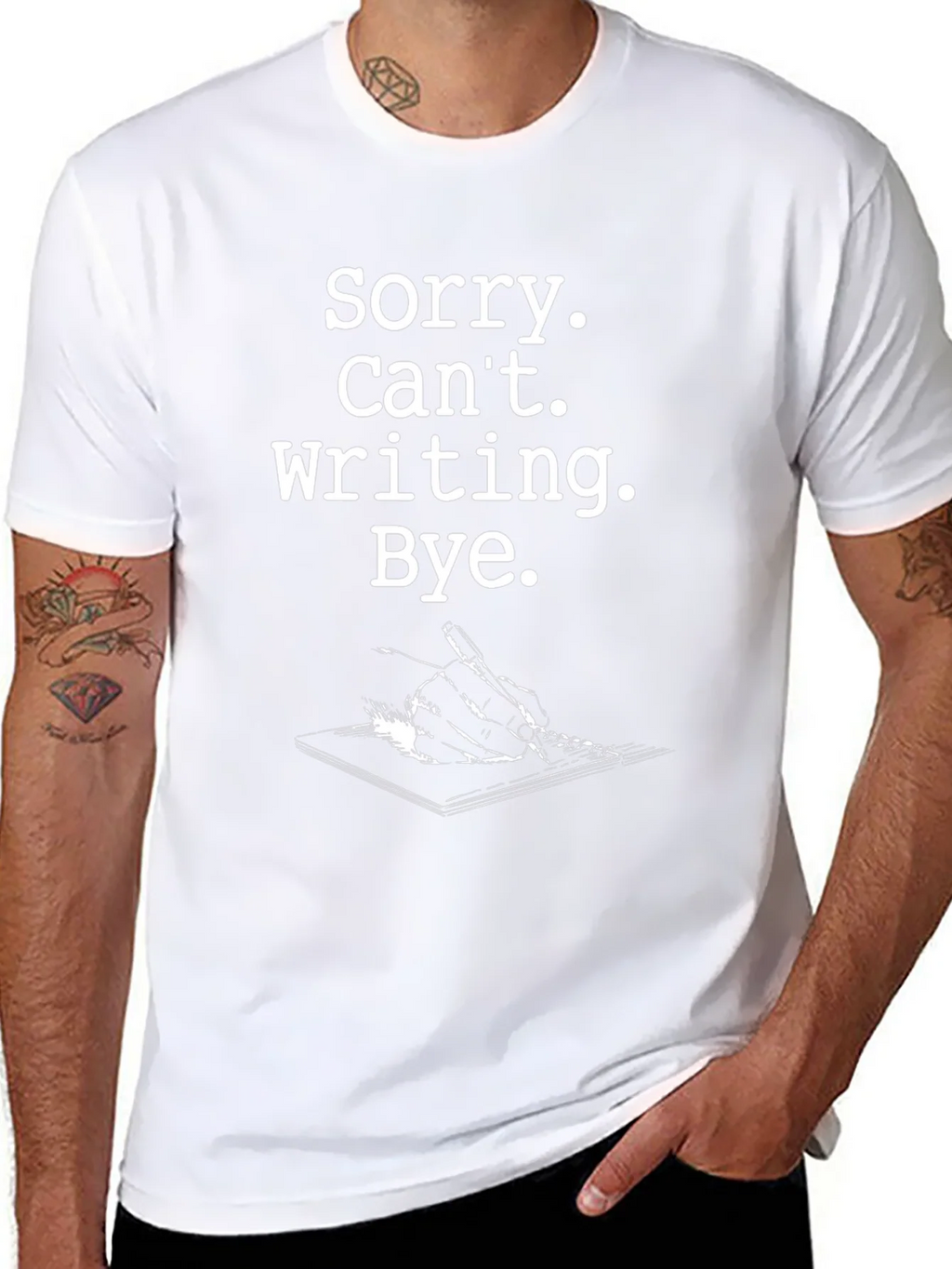 Sorry Cant Writing Black Graphic Tee product image 7