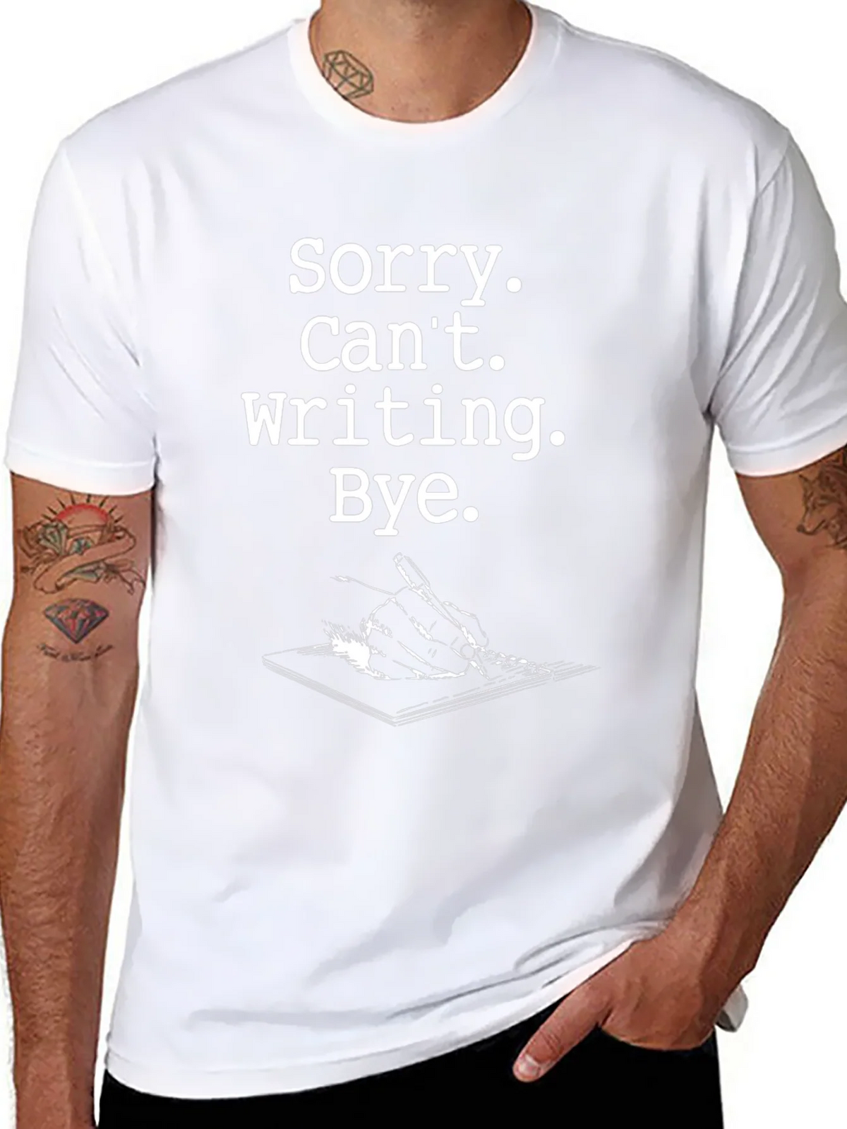 Sorry Cant Writing Black Graphic Tee product image 7