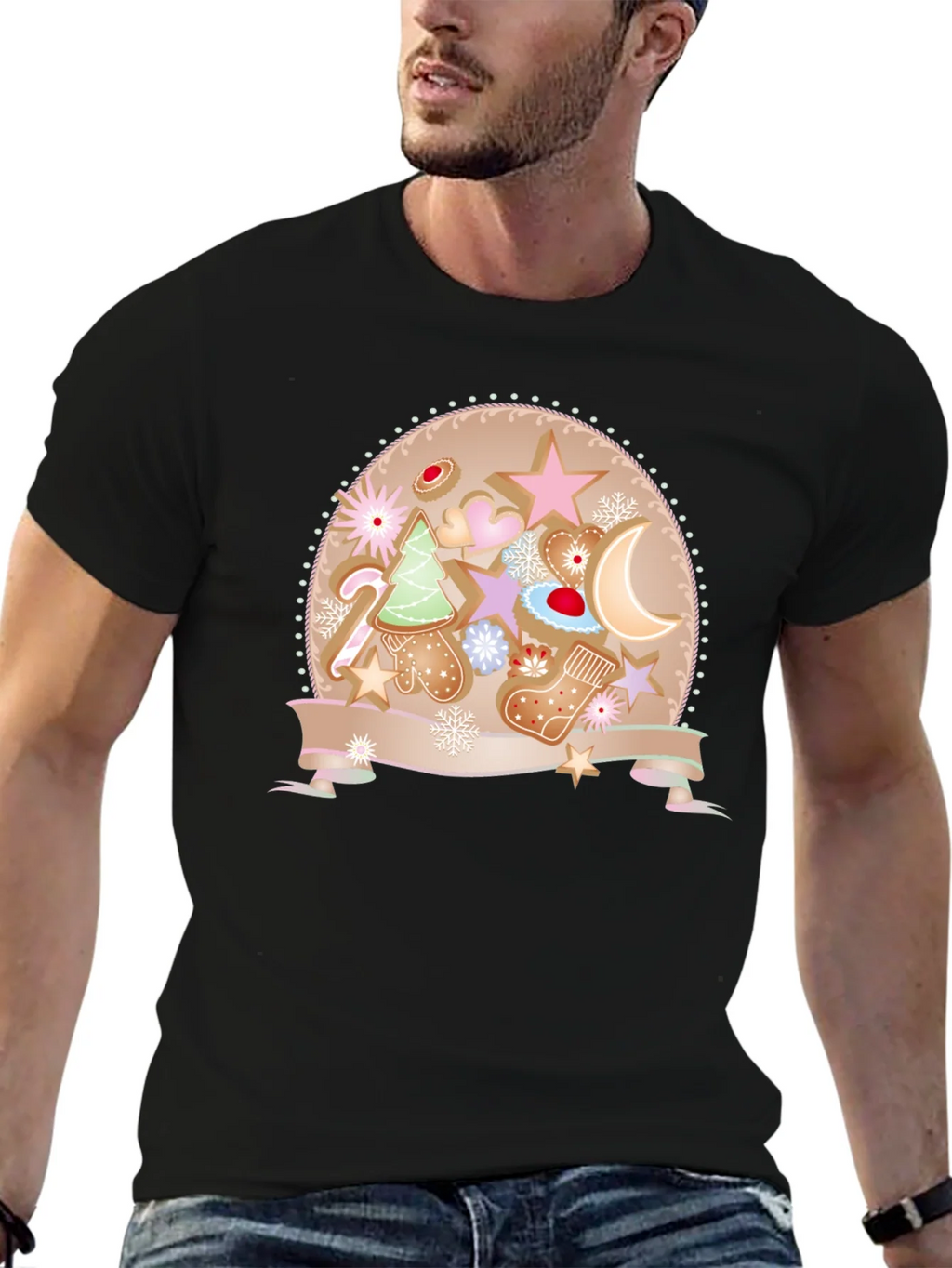 Festive Gingerbread Christmas T-Shirt product image 4