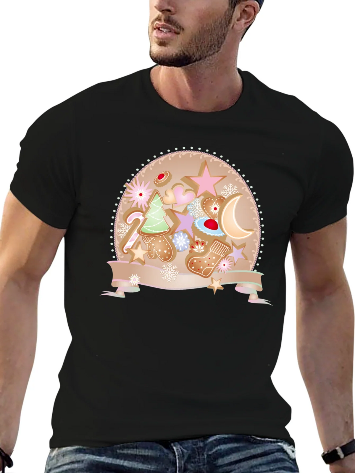 Festive Gingerbread Christmas T-Shirt product image 4