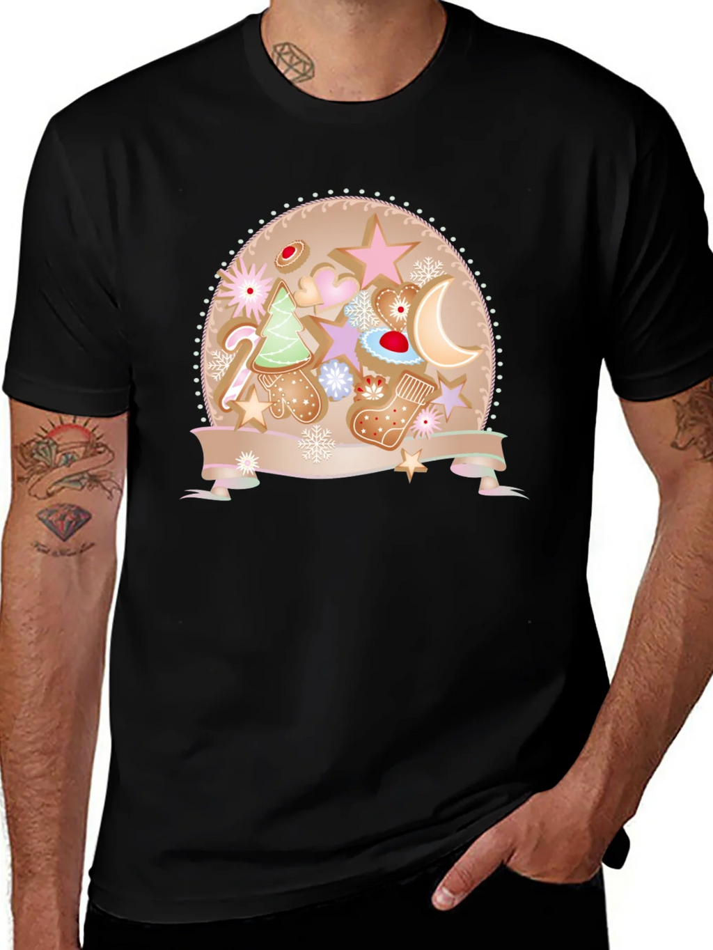 Festive Gingerbread Christmas T-Shirt product image 1