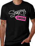 Shopping is My Cardio Tee - Black Cotton Casual T-Shirt product image 1