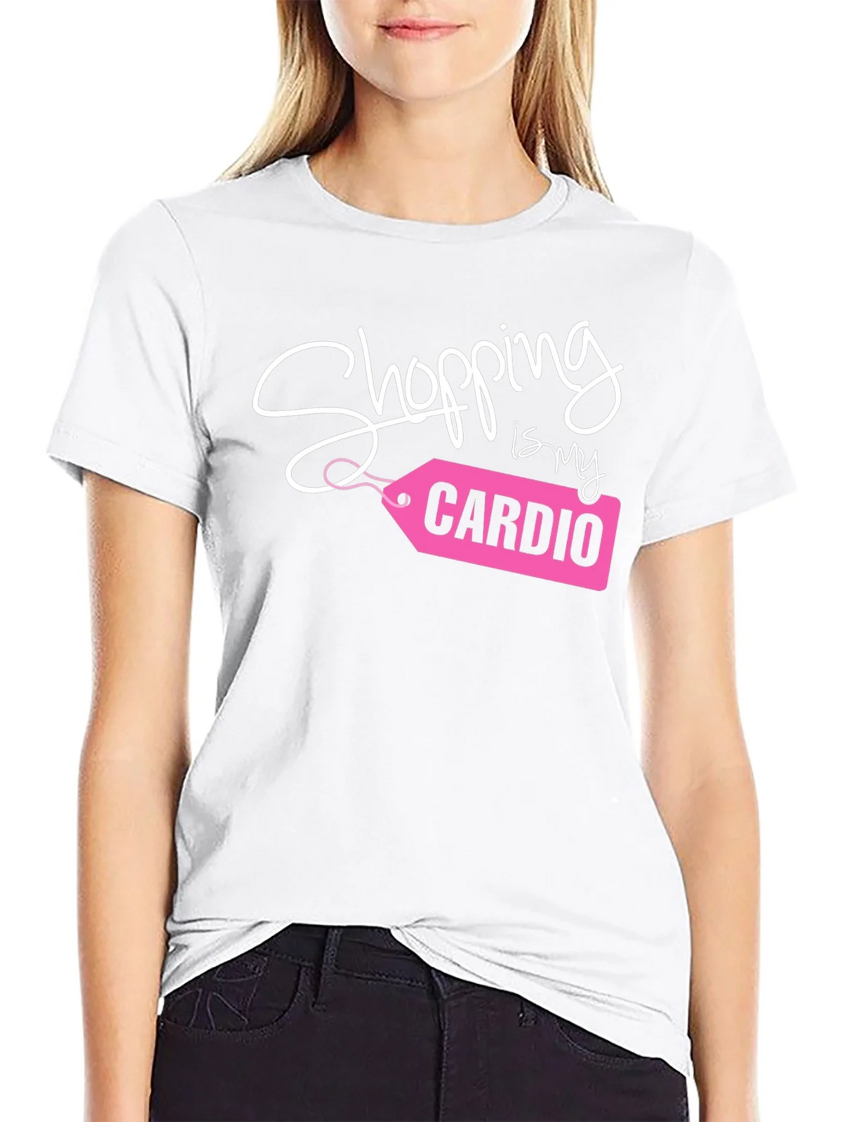Shopping is My Cardio Tee - Black Cotton Casual T-Shirt product image 8