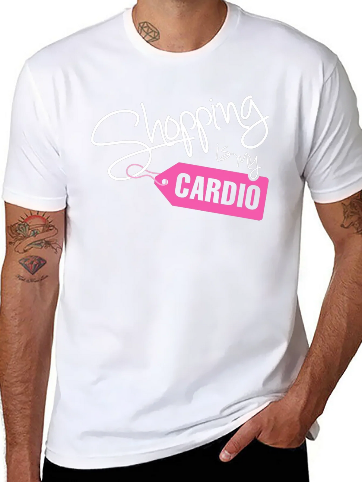 Shopping is My Cardio Tee - Black Cotton Casual T-Shirt product image 7