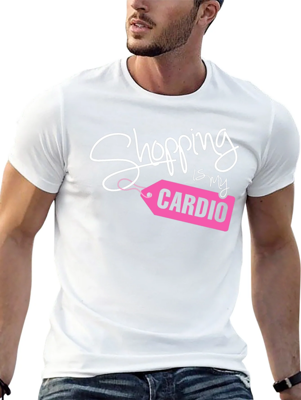 Shopping is My Cardio Tee - Black Cotton Casual T-Shirt product image 12