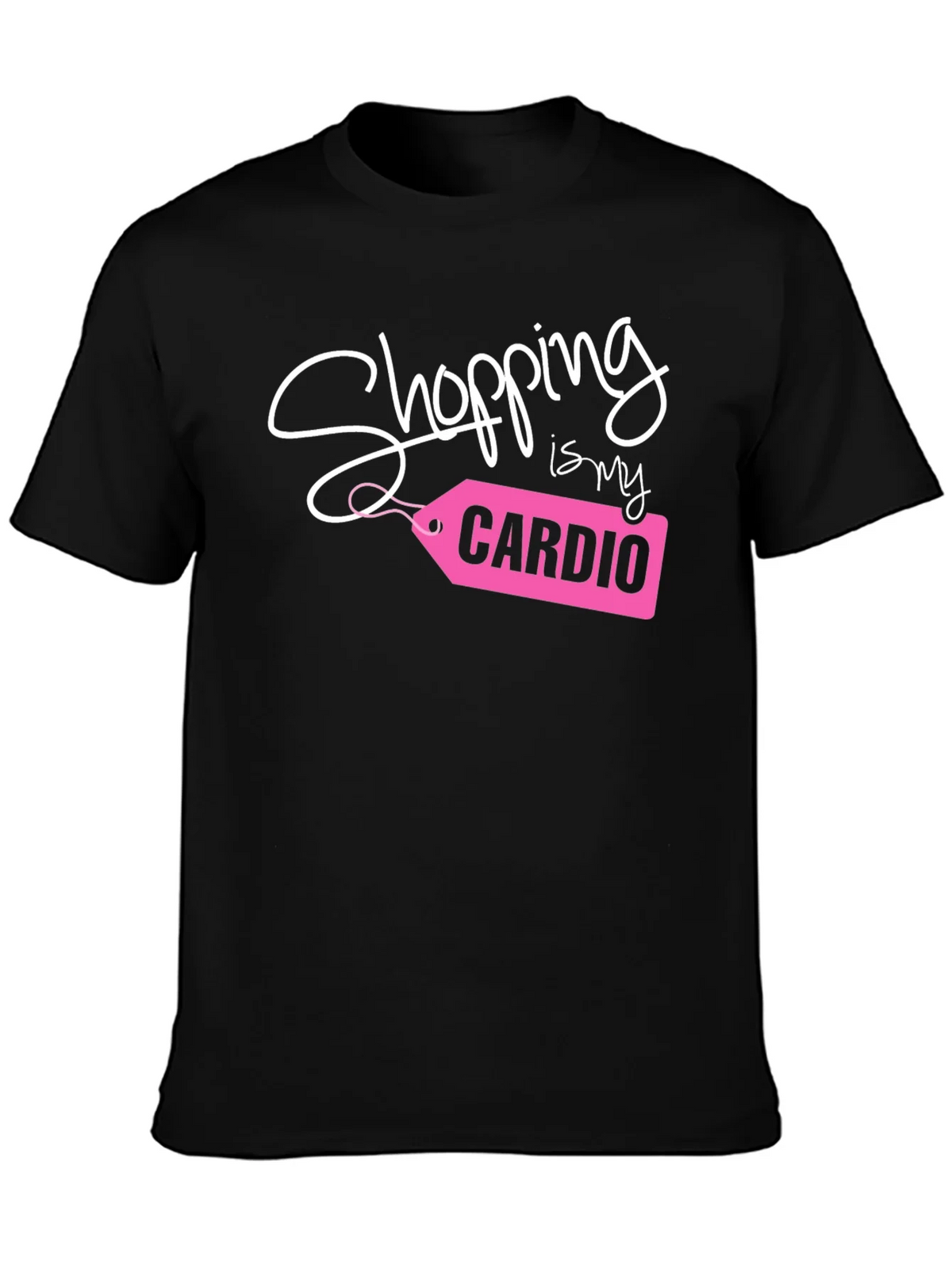 Shopping is My Cardio Tee - Black Cotton Casual T-Shirt product image 3