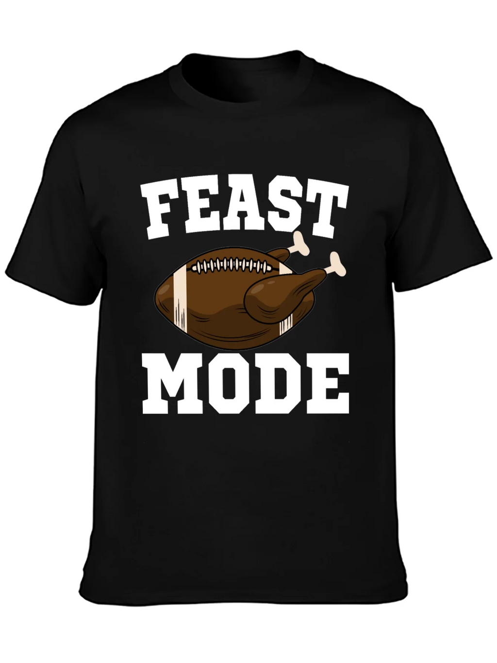 Feast Mode Thanksgiving Football Turkey Graphic T-Shirt product image 3