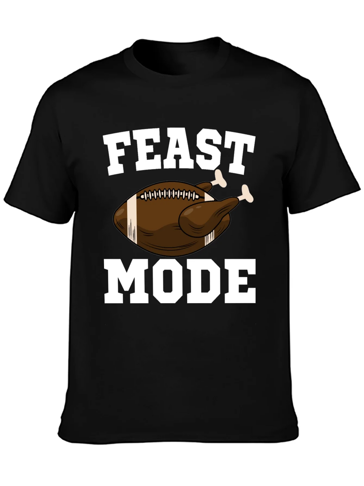Feast Mode Thanksgiving Football Turkey Graphic T-Shirt product image 3