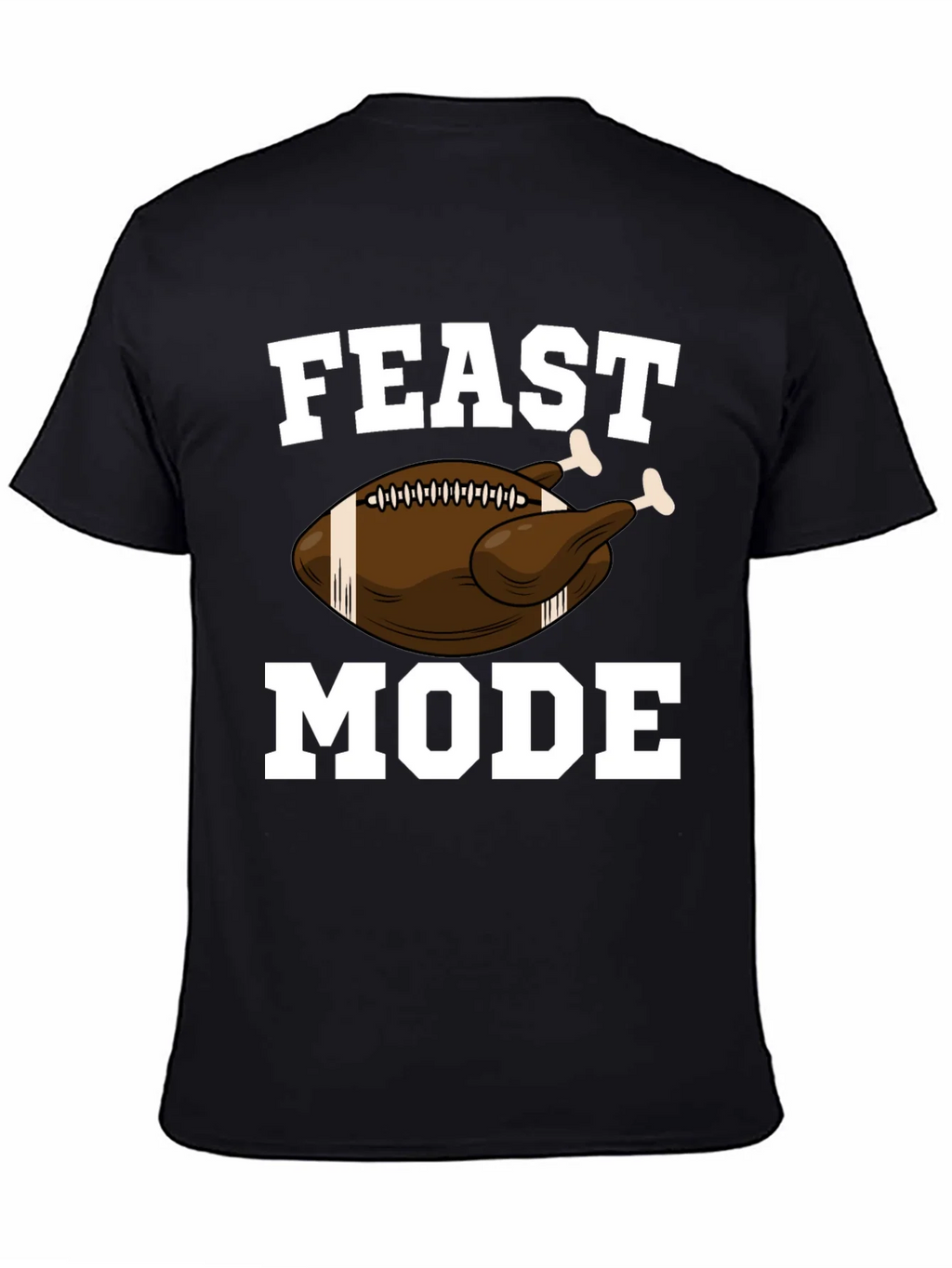 Feast Mode Thanksgiving Football Turkey Graphic T-Shirt product image 4