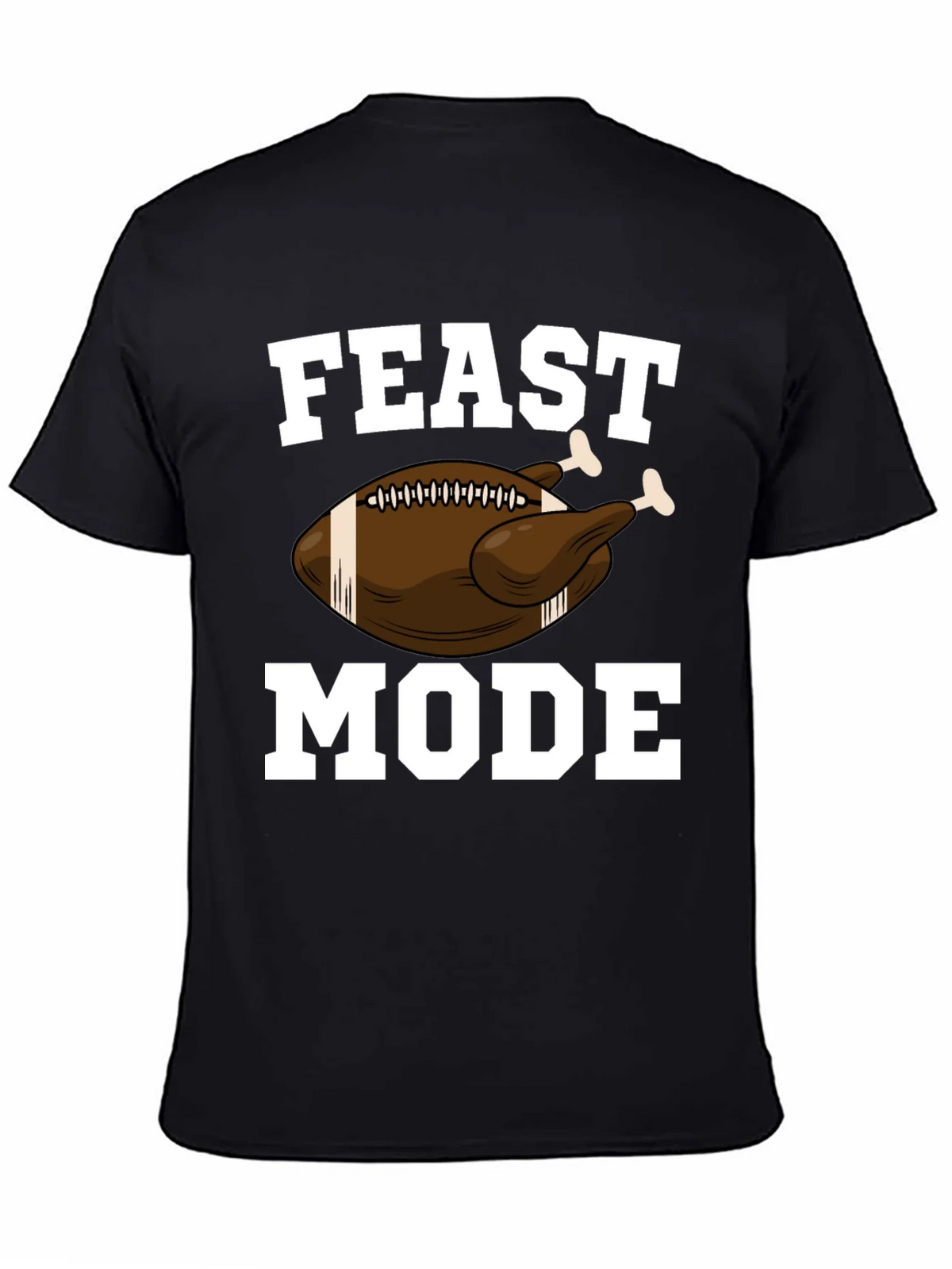 Feast Mode Thanksgiving Football Turkey Graphic T-Shirt product image 4