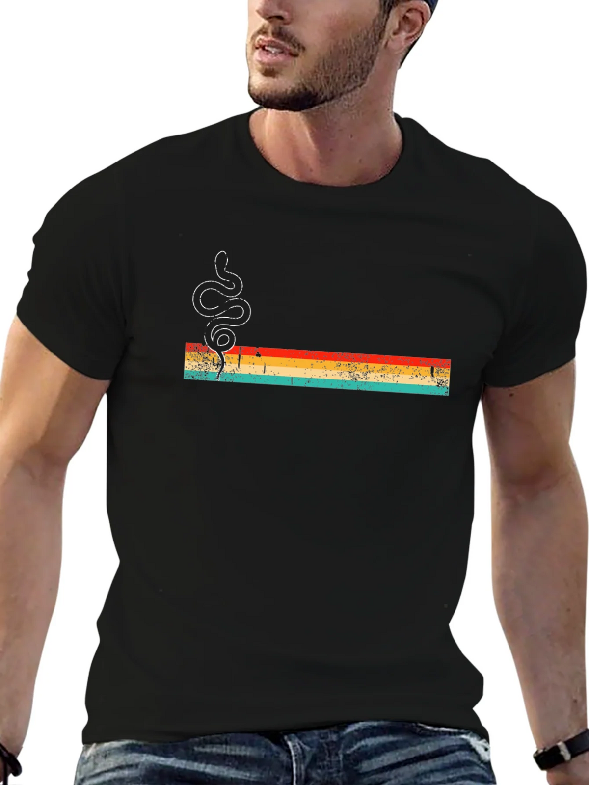 Retro Snake Graphic Tee - Mens Black T-Shirt product image 6