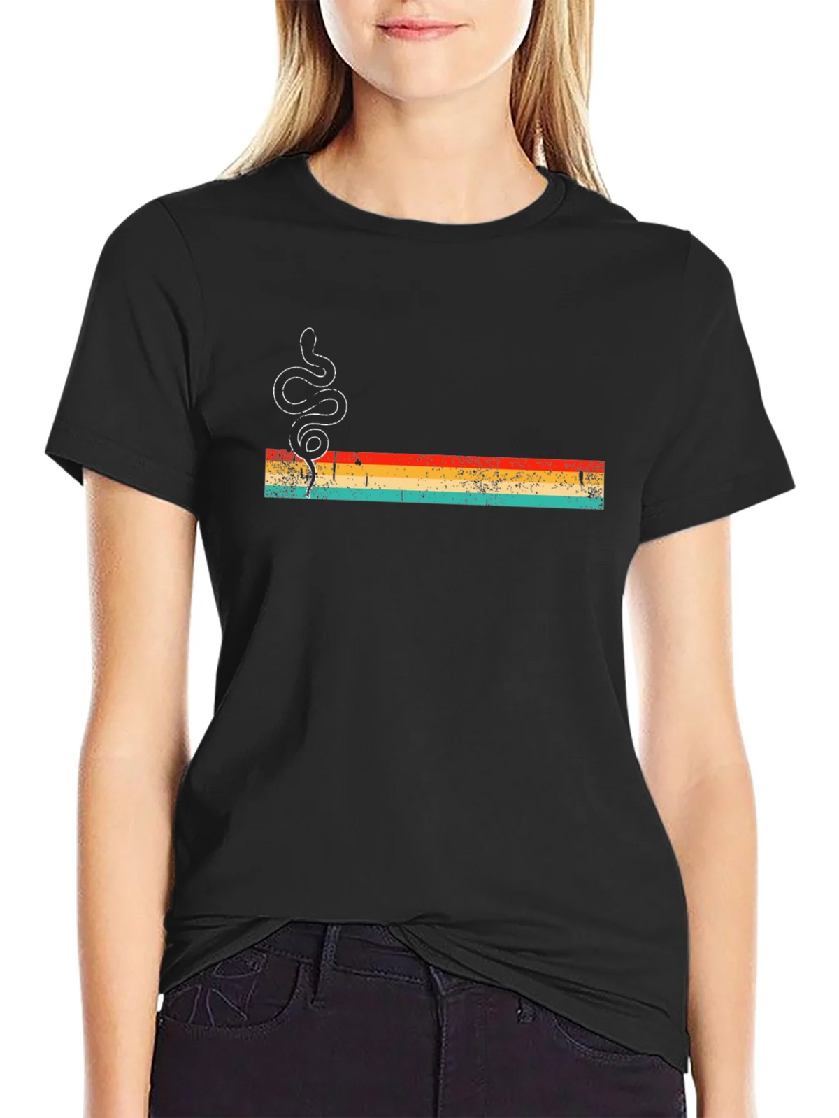 Retro Snake Graphic Tee - Mens Black T-Shirt product image 2