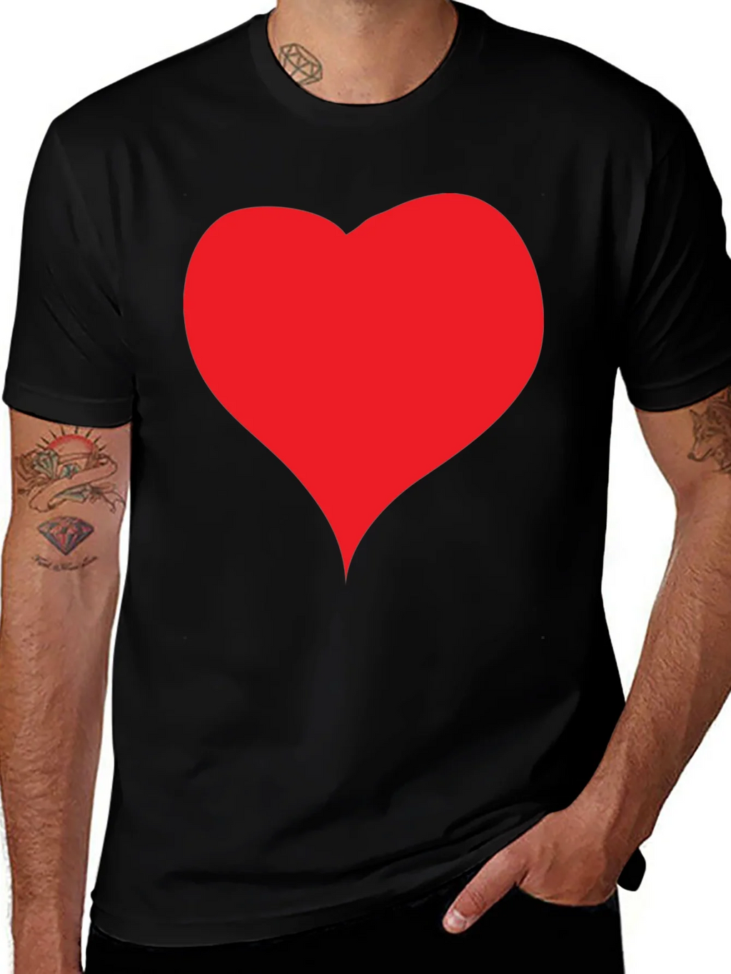 Heart Graphic Black T-Shirt - Casual Style product image 1