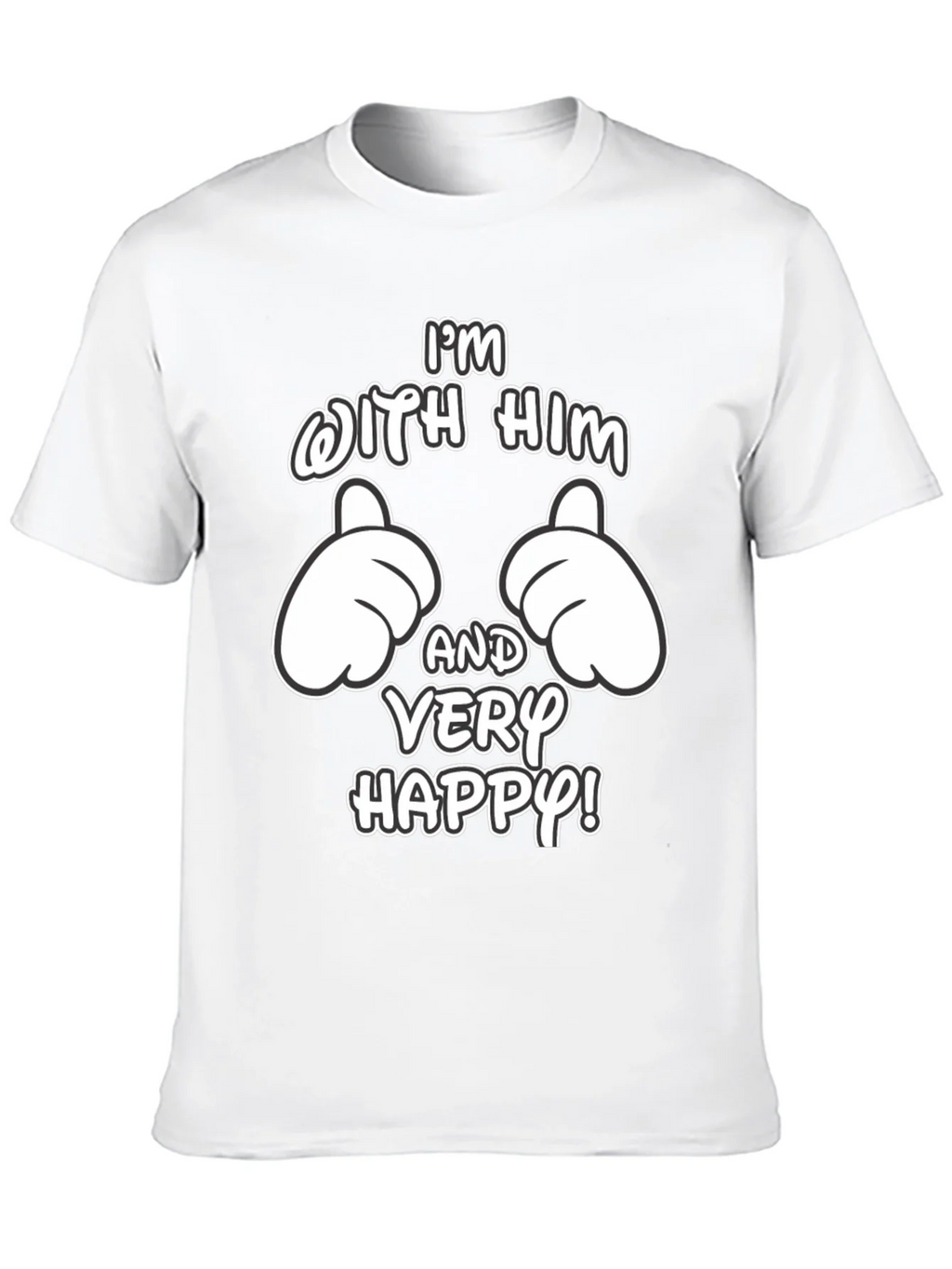 Funny Matching Couple Im With Him T-Shirt product image 9