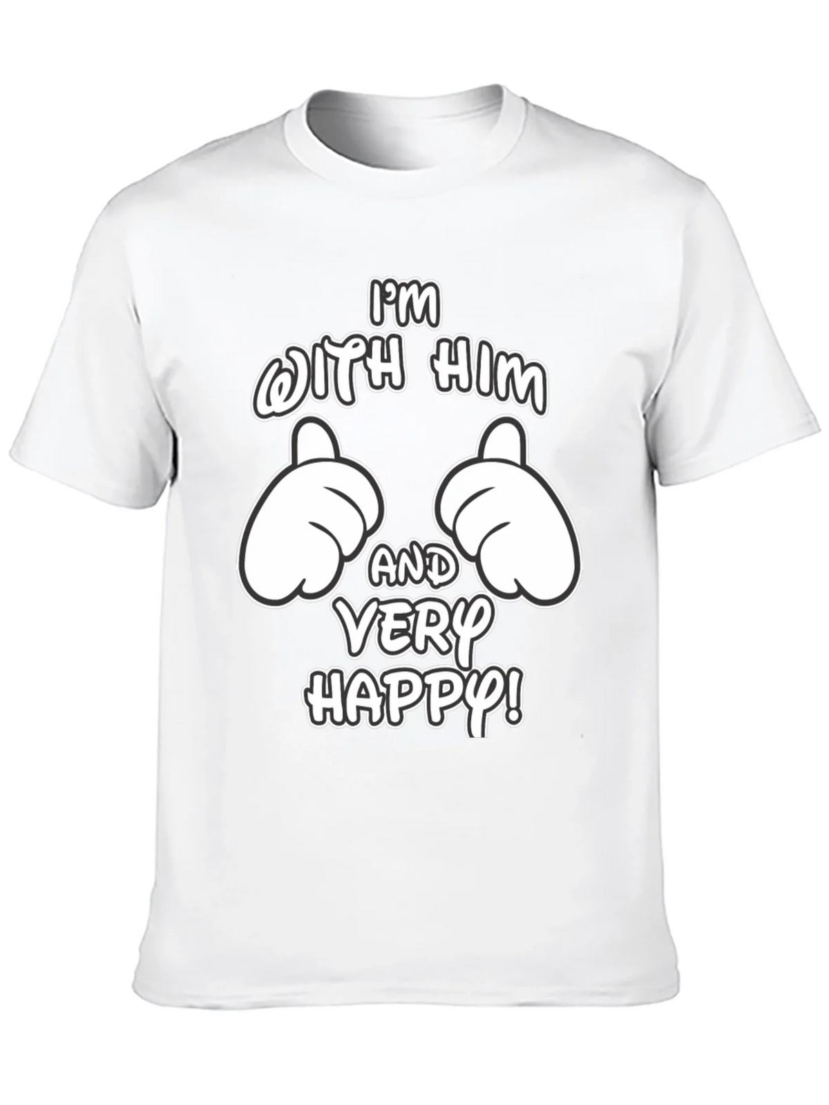 Funny Matching Couple Im With Him T-Shirt product image 9